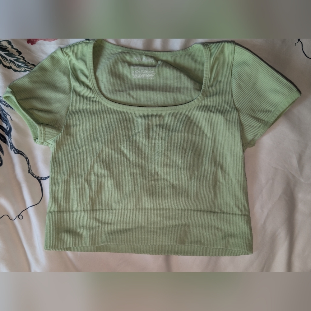 Wild Fable Light Green Ribbed Crop Top